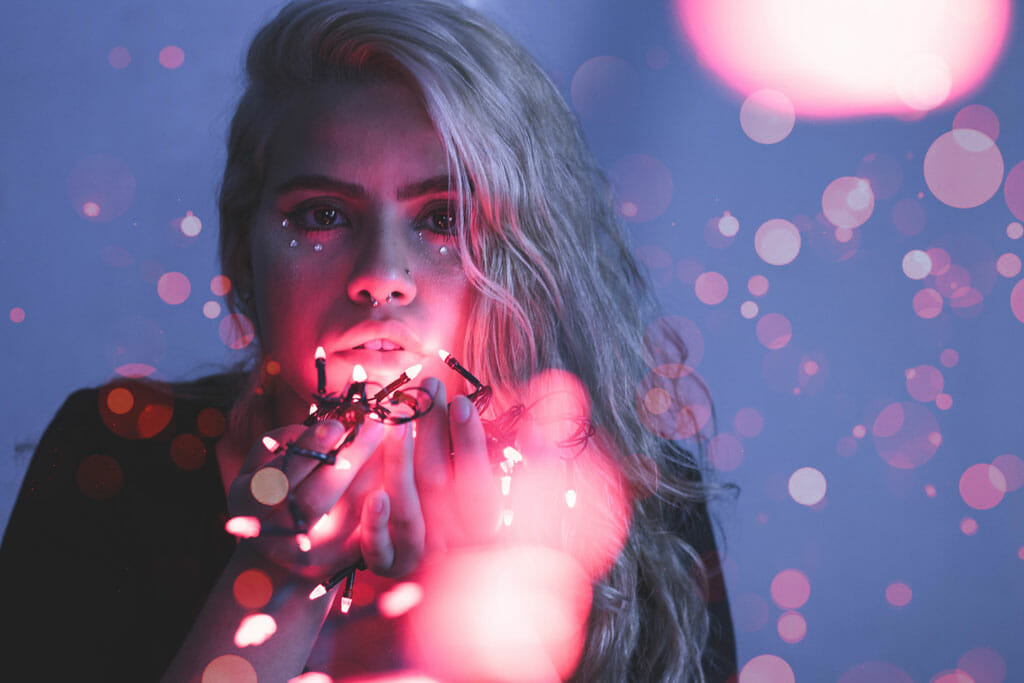 Effetto bokeh su ritratto fotografico